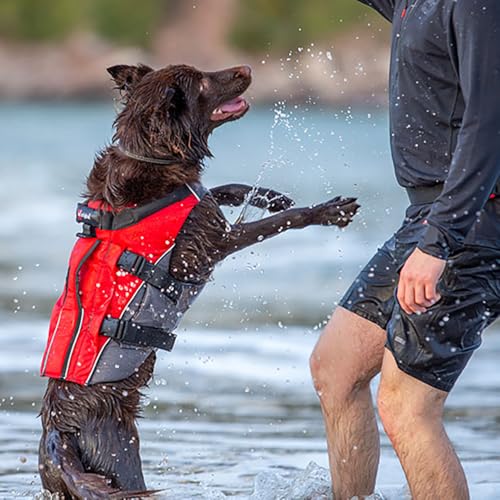 Red Original Dog Buoyancy Aid, PFD, Life Jacket - Adjustable, Reflective with Grab Handles & Dog Lead Attachment (Red, Medium) - Image 8