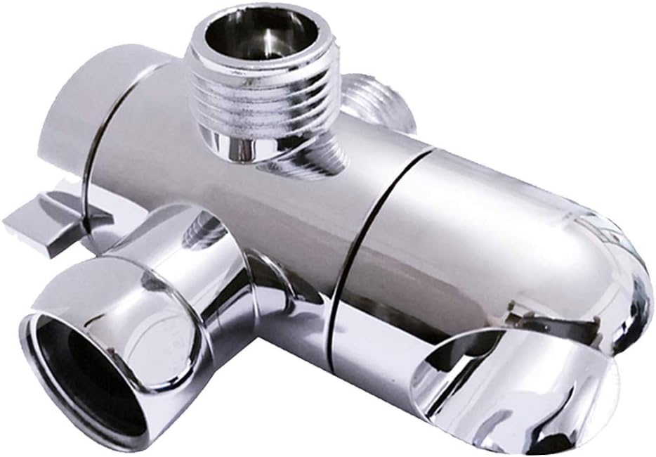 3 Way Shower Diverter Valve Mount 1/2-Inch, SYIDINZN Universal Handheld Shower Arm Diverter Splitter with Shower Head Holder for Handshower Showering Components - Chrome (Shower Arm Mount-A)