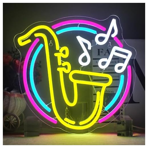 Horseneon Saxofón Letrero de neón Música Letrero de neón Saxofón Música Letreros colorido Luz de neón alimentada por USB Luces de neón LED regulables para dormitorio Música Estudio en vivo Música Bar