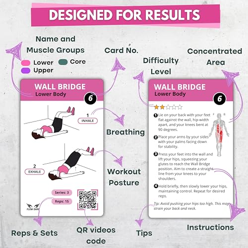 Pilates de pared elimina dolores de espalda con 66 tarjetas de ejercicio 3