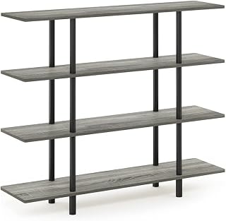 Furinno Toolless Shelves, Wood, French Oak Grey/Black, one size