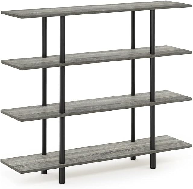 Furinno Toolless Shelves, Wood, French Oak Grey/Black, one size