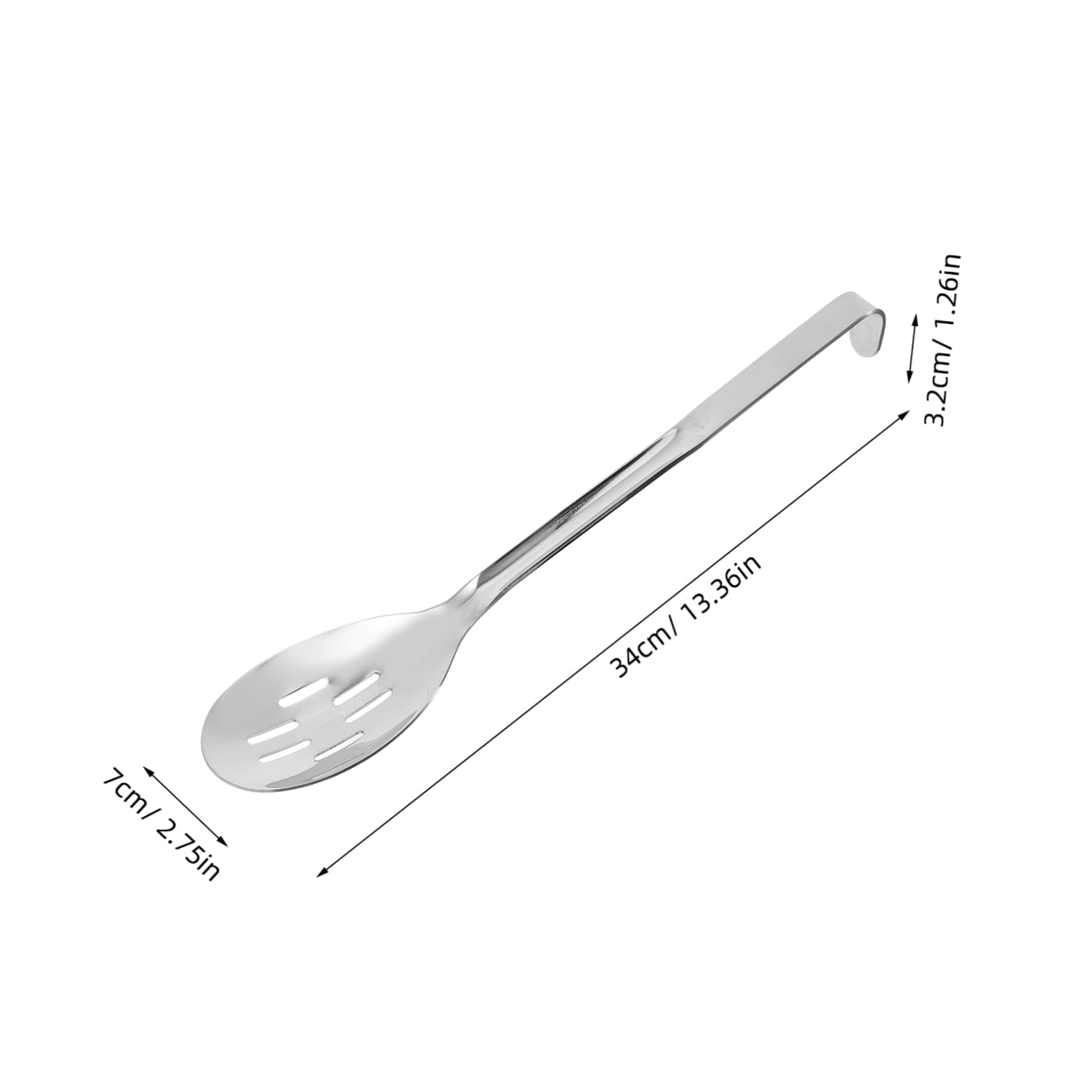 Cabilock Stainless Steel Slotted Serving Spoon with Hook Ergonomic Serving Utensil for Buffet Salad Appetizers Reusable Dining Hall Spoon for Restaurants Banquets