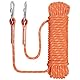 NorthPada Statisches Outdoor-Kletterseil, Nylon-Hochleistungsseil, Baumpfleger-Baumarbeitsseil, Marine-Anker-Boot-Seil, Abseil-Notfallseil, Schaukelseil, 10 mm x 10 Meter Orange