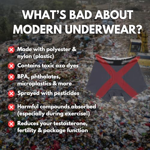 PRIMALS 100% Organic Cotton Boxers - Improves Testosterone & Fertility - Soft & Breathable - Midnight Black (3 Pack)3