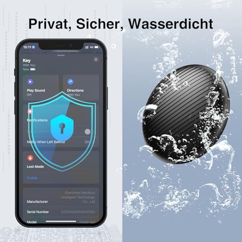 GPS Tracker - 2er Pack Smart Tracker Tags mit Apple Wo ist? (iOS NUR) mit Schutzhülle, Wasserdichter Gegenstandssucher, 100 dB Lautstärke, Bluetooth-Schlüsselfinder für Gepäck, Koffer
