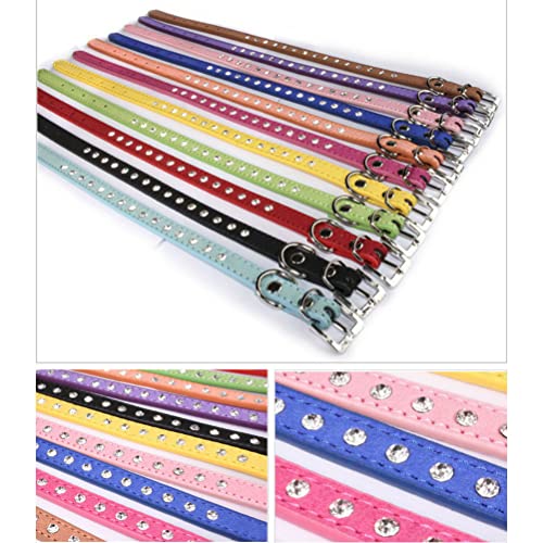 Kleine Hunde Hundehalsband Leuchtend, Halsband Hund Klein Mit Kristalldiamanten Glitzernd Kristall Halsung Hund Diamant Bling Welpenhalsband Welpe HundehalsbäNder,Rosa XS