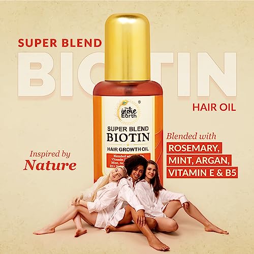 Image of The Indie Earth Rosemary Mint Biotin Hair Oil 100 mL Formulated with Biotin, Vitamin B5, Vitamin E, Rosemary, Mint, Argan Oil & other 21+ Natural Herbs & Oils