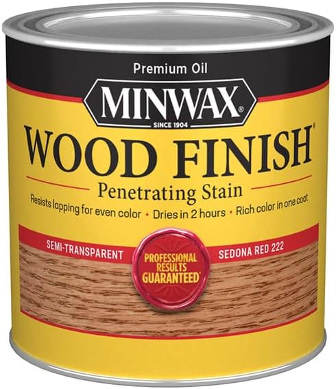 4-Pack of 1/2 pt Minwax 22220 Sedona Red Wood Finish Penetrating Oil-Based Wood Stain