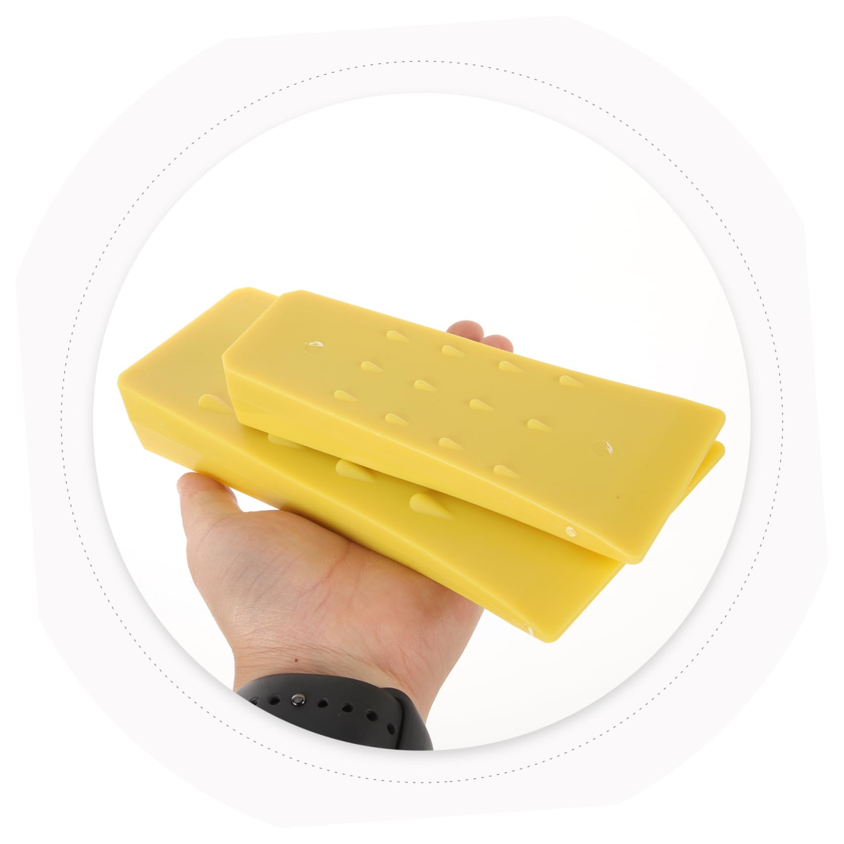 Lot De 4 Cales De Bûcheron en Plastique Jaune pour Abattage D'Arbres Coupe Hachage Fendage Carrées pour Outil D'Exploitation Forestière