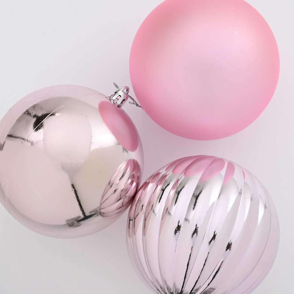 Weihnachtsbaumkugel Set XL 9 STK. Rosa Ø 15 cm Kunststoff