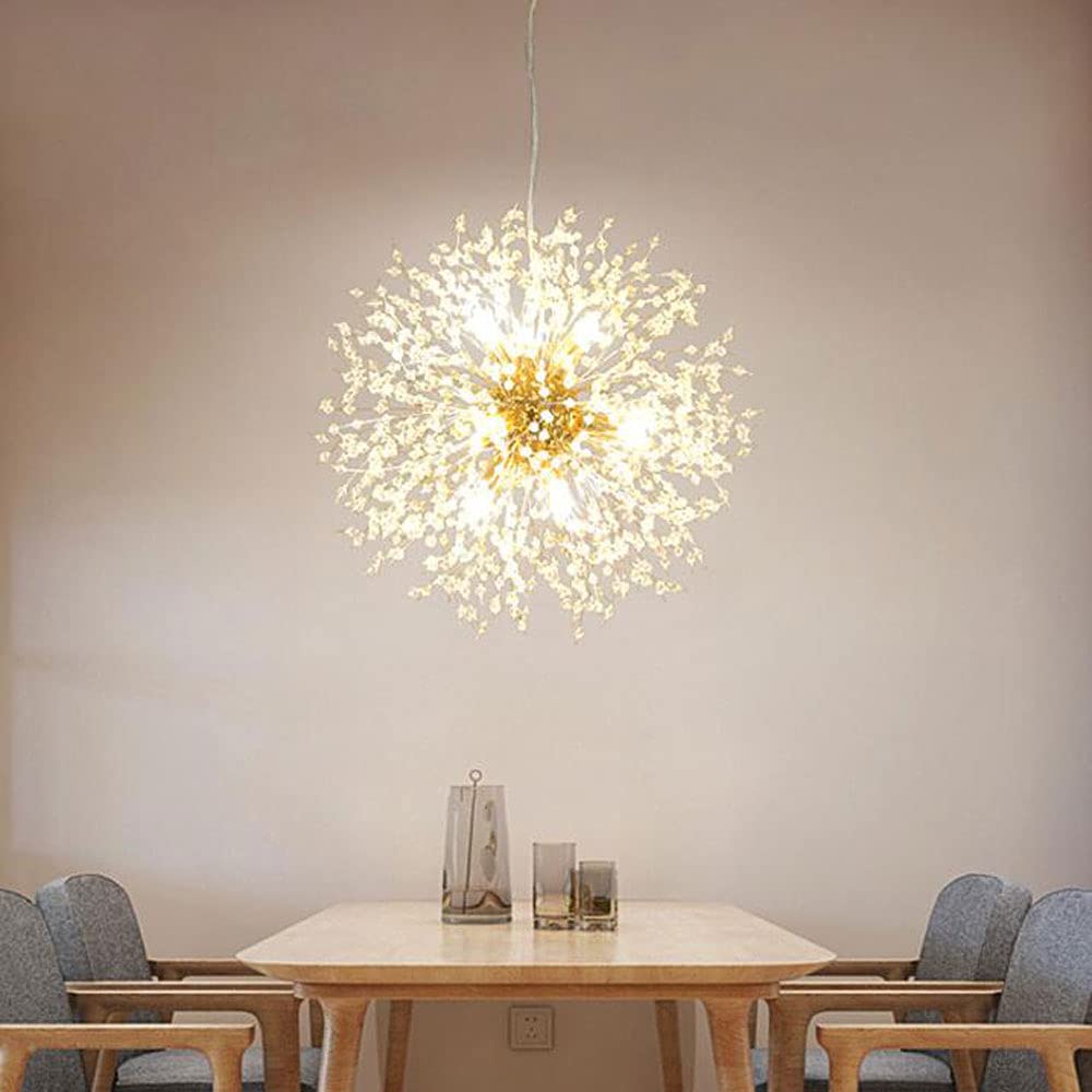 Lámpara colgante de cristal nórdica vintage para decoración de sala de estar 7
