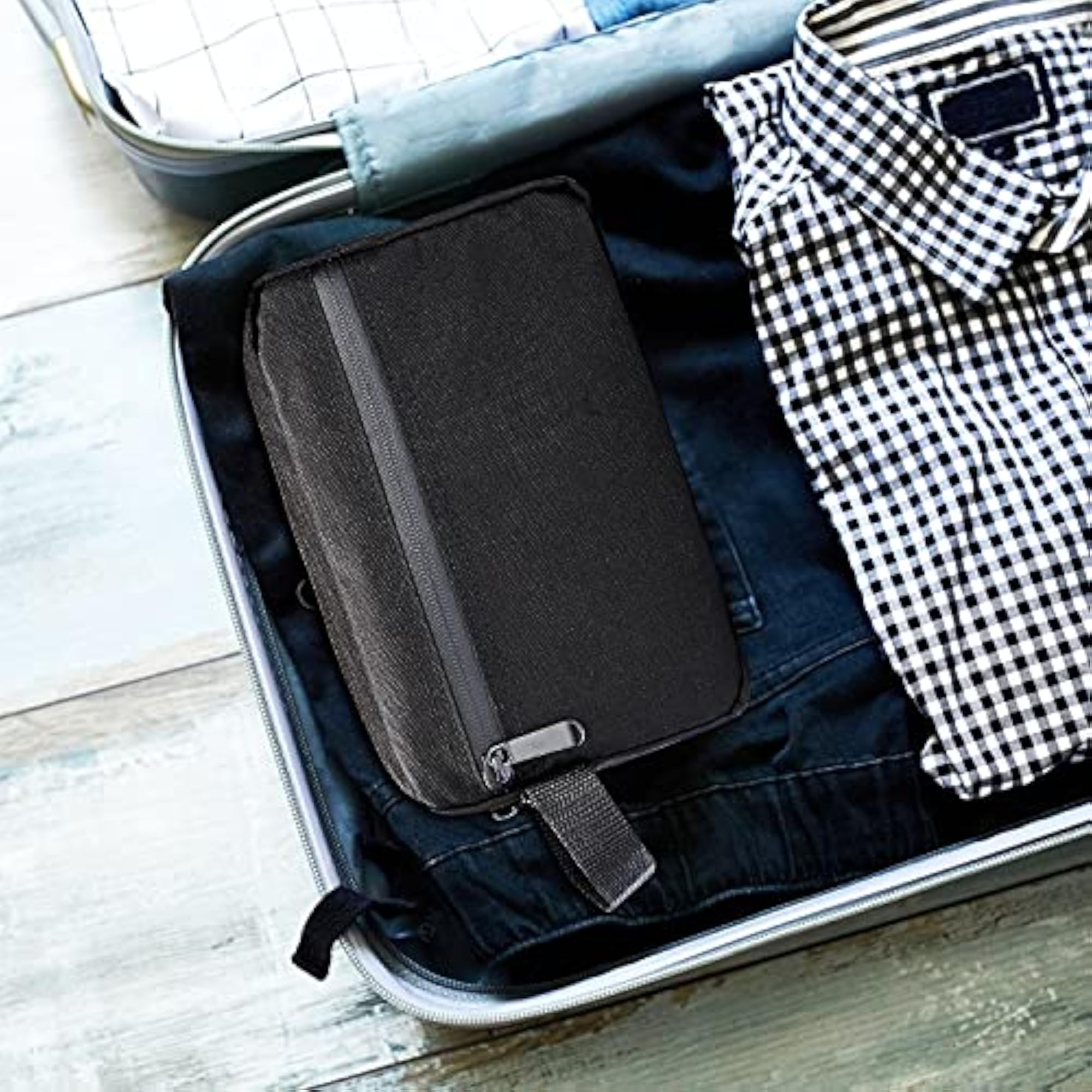 Portable Travel Toiletry Organizer Bag for Men, Black