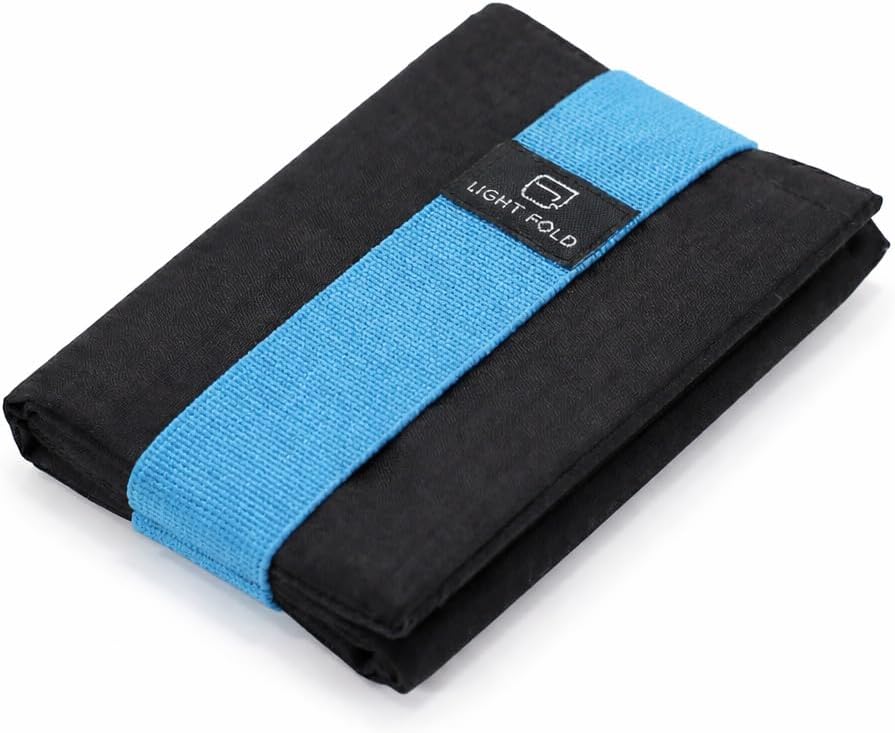Ultra Slim Tri-Fold Wallet with RFID Blocking, Lightweight Minimalist Men’s Wallet with Elastic Band, Waterproof Durable Nylon Fabric, Slim Front Pocket Card Holder Fits 12 Cards & Cash
