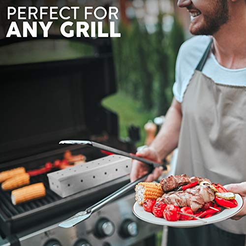 Kaluns Smoker Box For Gas Grill Or Charcoal Grill, Stainless Steel Smoke Box, Works With Wood Chips, Add Smoked Bbq Flavor, Hinged Lid ,Warp Free Grill Accessories #TOP4