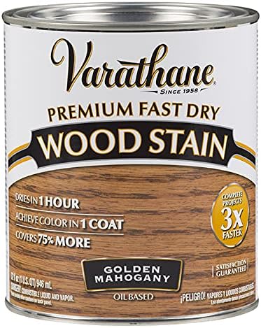 2-Pack of 1 qt Rust-Oleum 262014 Golden Mahogany Varathane Premium Fast Dry Wood Stain