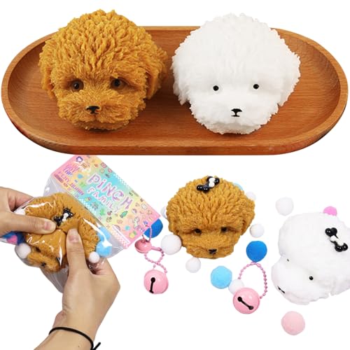 Squishy Toy Perro, juguete antiestrés, 2 piezas de animales apretando, juguete blando, ayuda a aliviar el estrés, juguete para niños y adultos, regalo de cumpleaños infantil