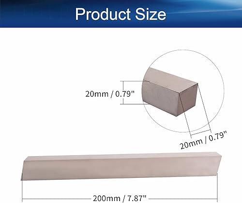 Miniatura 2 de Bettomshin Broca de herramienta de torno HSS 0.787 in x 0.787 in x 7.874 in Torno cuadrado Torno Herramienta de torneado en blanco de acero de alta
