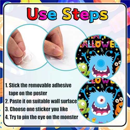 Image of Halloween Games for Kids, Pin the Eye on the Monster Game Decorations