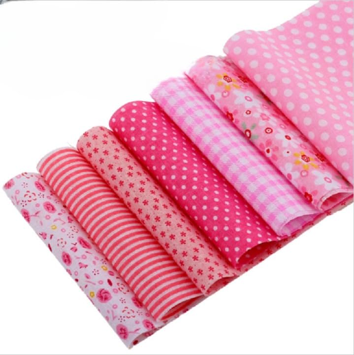 Scampoli Di Tessuto Hanjunzhao 100% Cotone, 8 Pezzi 45,7x55,9 Cm, Con Stampa Floreale Rosa A Quadri, Morbidi E Traspiranti, Per Quilting, Cucito E Arredamento.