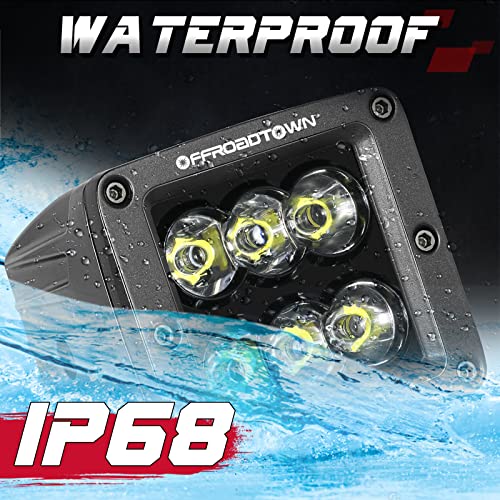 OFFROADTOWN LED Cubes, 3inch 120W CREE LED Pods Driving Lights Cubes Ditch Light Off Road Lights Spot Reverse Light for Truck Pickup UTV ATV SUV Boat 4x4 Car