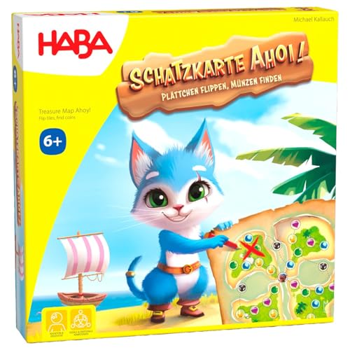 HABA Mapa do tesouro agora! – Aventura de busca do tesouro e jogo de dados: experimente um emocionante jogo de quebra-cabeças pirata com barco 3D para recolher moedas: para crianças a partir dos 6