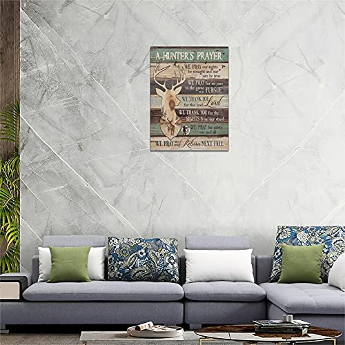A Hunter's Prayer Deer Wall Art Deer Picture Wall Decor Inspirational Quotes Canvas Painting Poster Artwork Farmhouse Vintage Style Sign Framed Modern Home Decoration For Living Room Bedroom Kitchen #TOP5