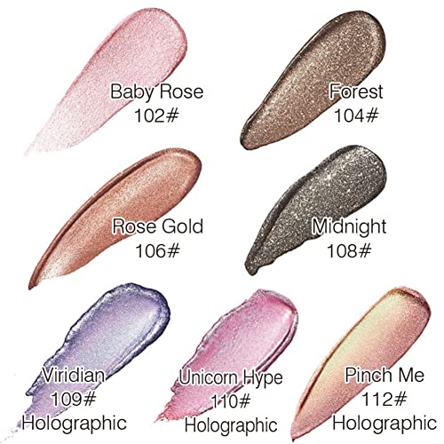 12 couleurs Ombre à paupière liquide, Glitter Liquid Shine Matalic Makeup Eyes Ombre à paupières à paupières scintillante imperméable, excellent choix pour les filles – Image 6
