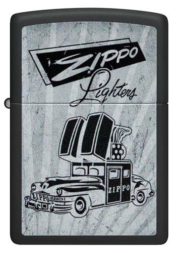 Image of Zippo Car Design Black Matte, Pocket Fuel Refillable Windproof Lighter, BIS Certified