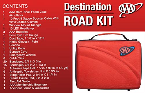 Lifeline Aaa 4365Aaa Destination Road, 68 Piece Emergency Car Tire Inflator, Jumper Cables, Headlamp, Warning Triangle And First Aid Kit #TOP1