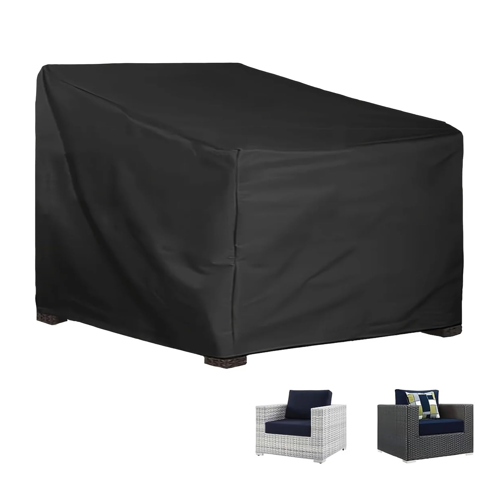 Zovloer Black Outdoor Chair Cover Durable Outdoor Chair Cover - Waterproof Terrace Furniture Protective For Deep Seat Leisure Chairs For Garden Sofa Lounge Lawn Deep Seat