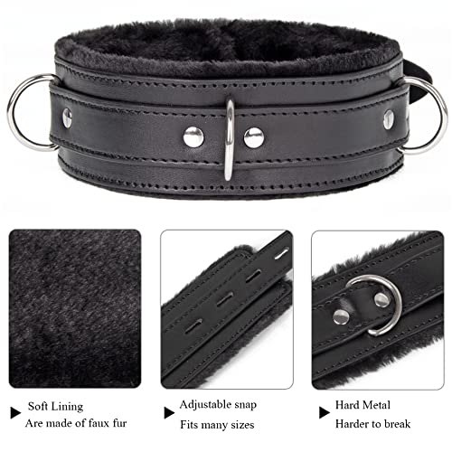 Leather Choker Collar Necklace Adjustable Size for Women/Men Pink Black Purple Red4