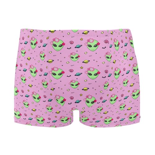 Cute Alien UFO Mens Swim Trunk Swimwear Bathing Suit Swim Brief Square Leg Board Short S B0404027