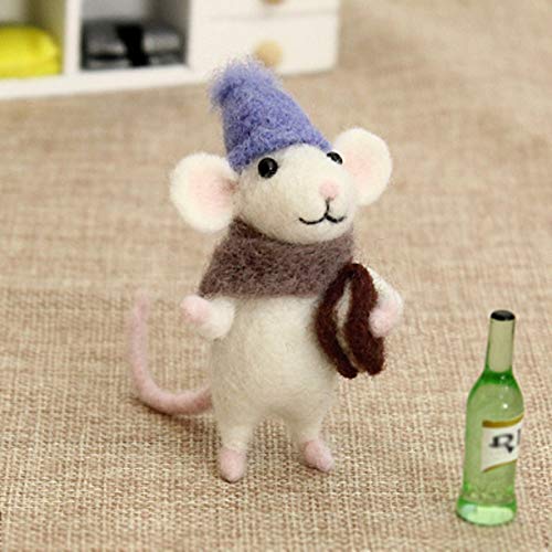ZHONGJIUYUAN 1set Needle Felting Kit for Beginners, Needle Felting Starter Kit : Cute teacher mouse ZHONGJIUYUAN 1set Needle Felting Kit for Beginners, Needle Felting Starter Kit : Cute teacher mouse