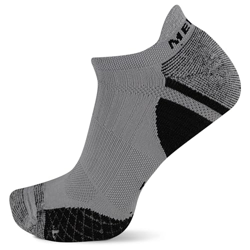 Merrell Men's and Women's Trail Running Cushioned Socks-1 Pair Pack-Unisex Anti-Slip Heel & Arch Compression