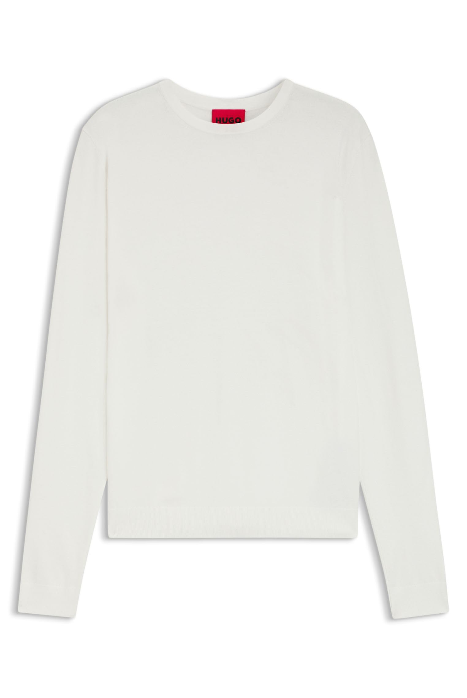 Hugo Men's Natural102 San Cody-Cv Regular-Fit Knitted Sweater With Crew Neckline