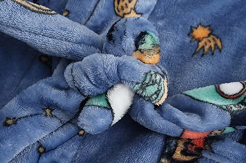 Image of Girls Fleece Robe Boys Hooded Bathrobe Soft Flannel Robe For Kids