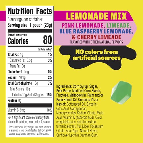 Image of Gushers Lemonade Mix Fruit Snacks, Gluten Free, 6 ct, 4.8 oz
