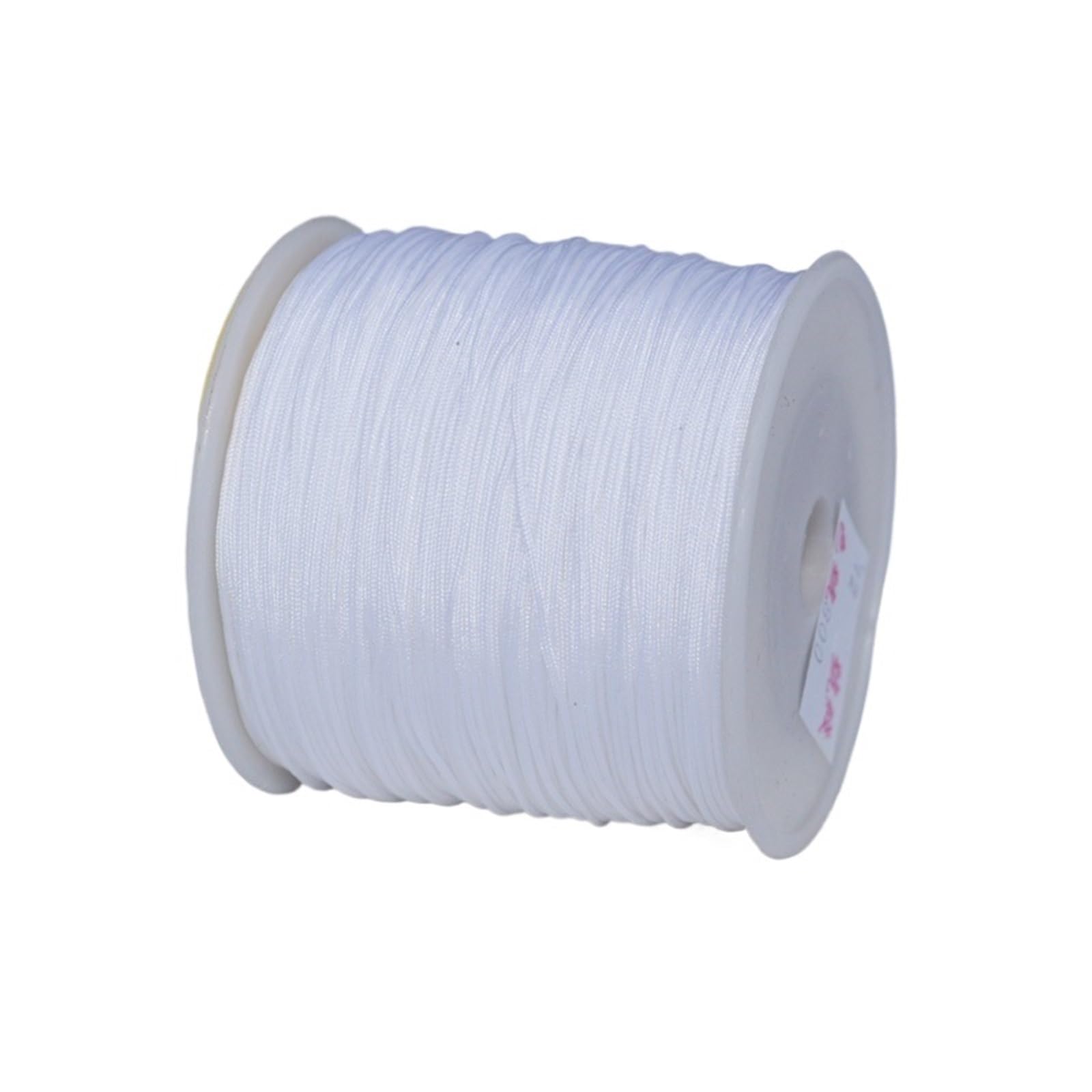 Nylon Cord Thread 6pcs 0.5mm Nylon Satin Cord Knotting Thread for DIY Bracelet Necklace Jewelry Kumihimo Craft Making for Bracelets Macrame(White)