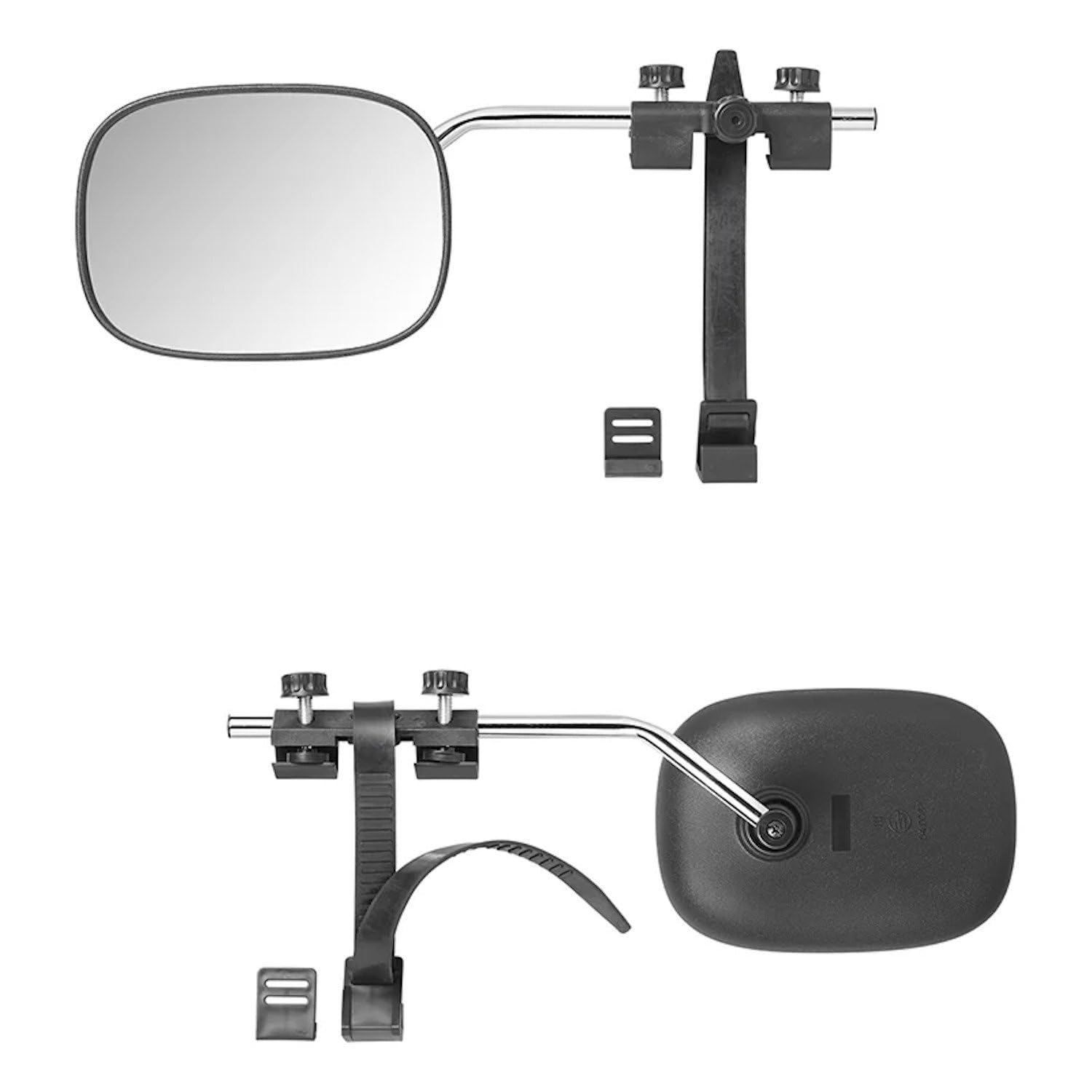 ProPlus Wohnwagen Spiegel Flachglas - 410 x 140 x 190 mm - Aufsteck-Spiegel – Erstellbar – Universell für links und rechts – Caravan-Zubehör – E-Prüfzeichen – Schwarz