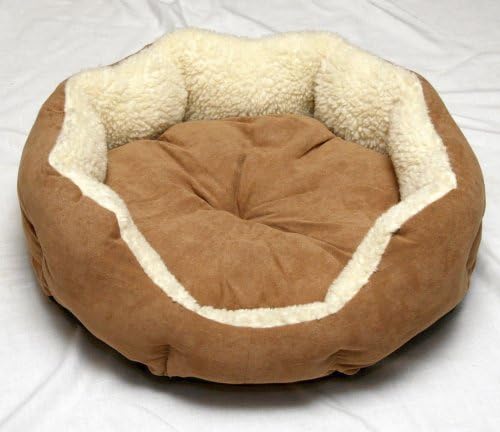 Luxury Pet Bed for Dog or Cat - Exclusive Suede/ Sheepskin Design