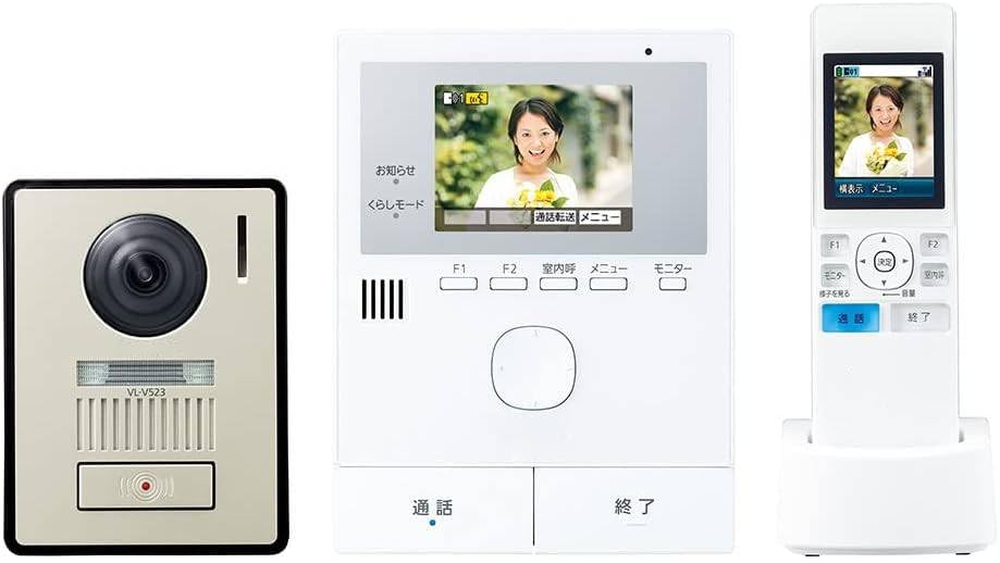 テレビドアホン どこでもドアホン 自動録画機能 モニター 3.5型カラー液晶 玄関子機 露出型 LEDライト ワイヤレスモニター子機 約2.2型カラー液晶 VL-SWE210KLA
