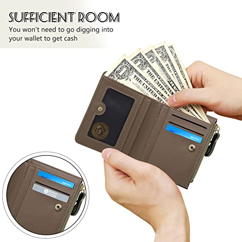 Womens Wallet, Leather Purse Credit Card Holder with with Embroidered Animal Pattern, Portable and Small Wallets for Women with Zipper Pocket (green)4