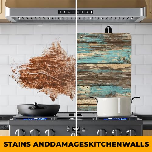 Image of Stove Top Cover for Home Decoration Kitchen Pad Washable Cooktop Covers Countertop Stove Protector Mat for Home Kitchen Cooktops (Blue wood, 30 inchx21 inch)