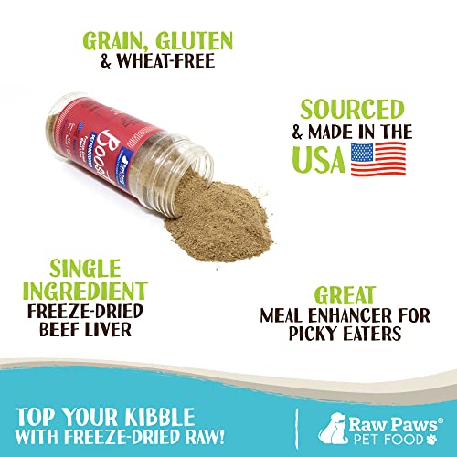 Raw Paws Boost Pet Food Topper Freeze-Dried Beef Liver, 3.2-Oz, Made In Usa, Dog Food Toppers For Picky Eaters thumb #1