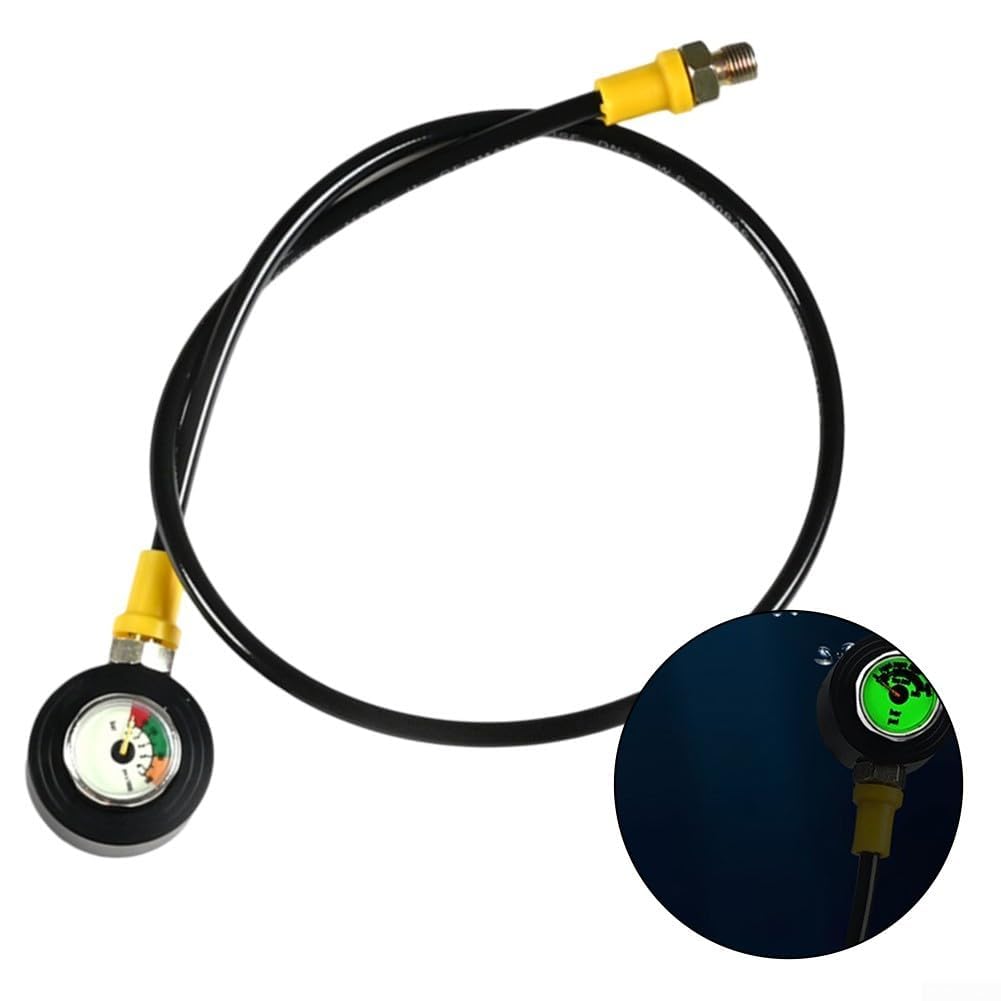 Tauch-Manometer, M10 x 1, Gewinde mit leuchtendem Zifferblatt, Edelstahl, wasserdicht, widerstandsfähig, Testgerät für genaue Tankdruckmessung