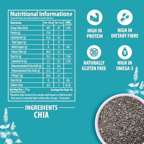 Image of Bagrry's Organic Chia, 150gm Box