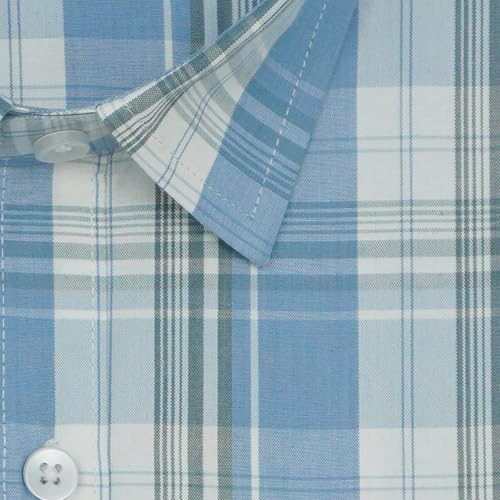 Image of GHPC 100% Cotton Checkered Half Sleeves Regular Fit Formal Shirt for Men