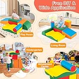 COSTWAY 7 Pieces Toddler Climb and Crawl Foam Play Set, Colorful Children's Educational Software Activity Toys, Baby Soft Play Equipment for Climbing, Sliding, Crawling - Image 6