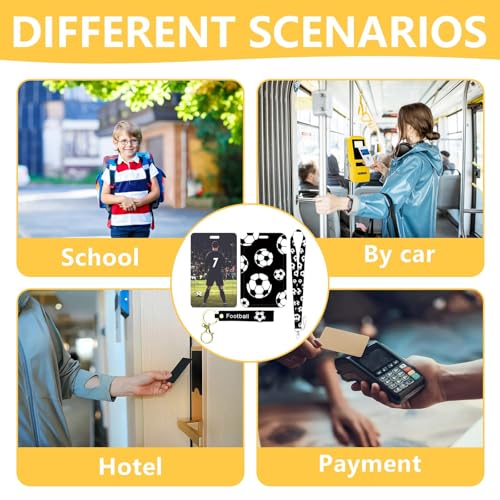 ZenyTra Ausweishalter Fußball-Design – Reißverschluss Hülle mit verstellbarem Nylon Lanyard & Karabiner – Für Ausweis, Fahrkarte, Zugangskarte – Für Kinder und Erwachsene